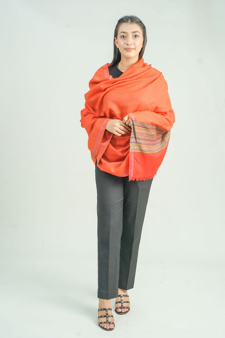 Woven Border Design (Two Colour) Women's Shawl