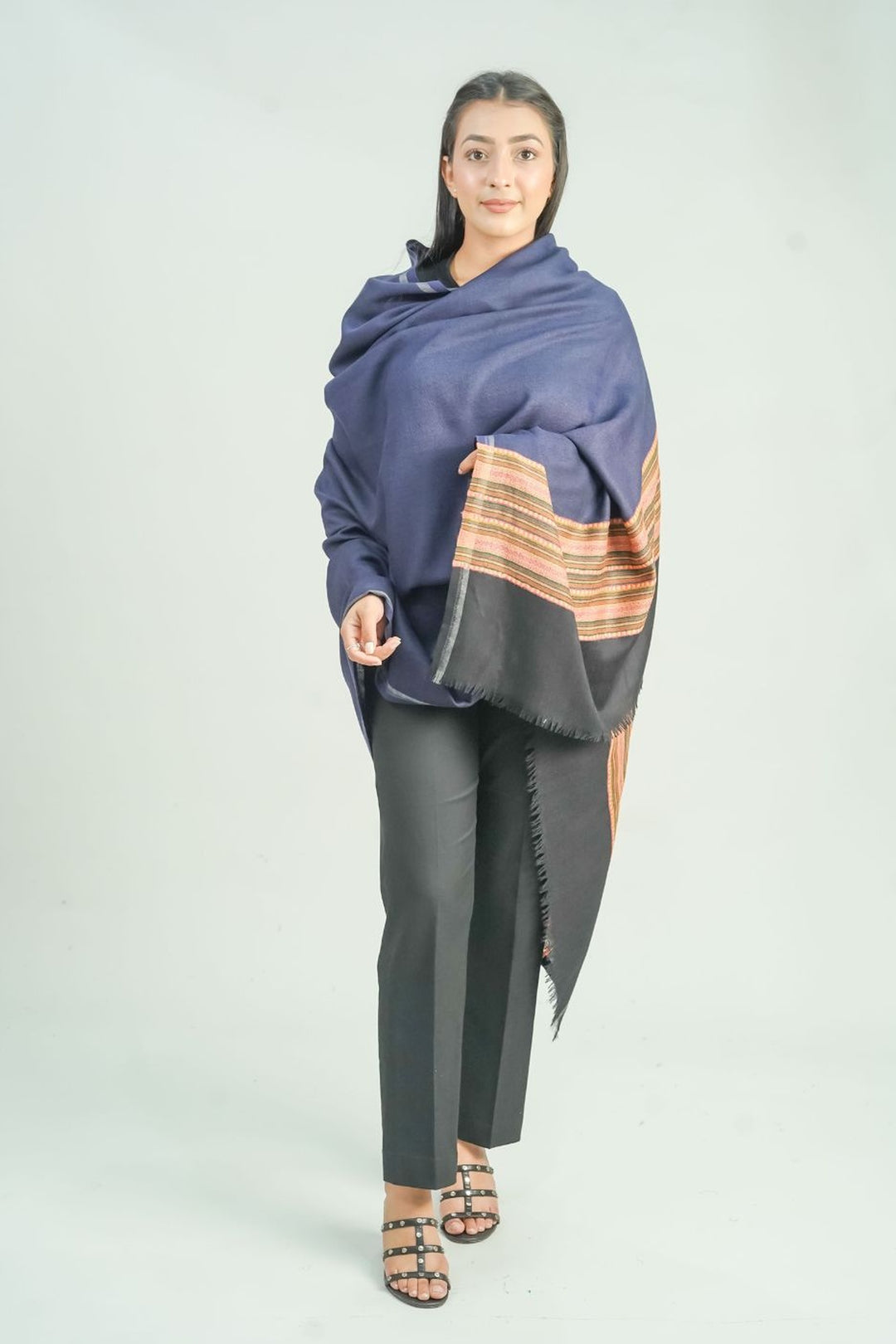 Woven Border Design (Two Colour) Women's Shawl