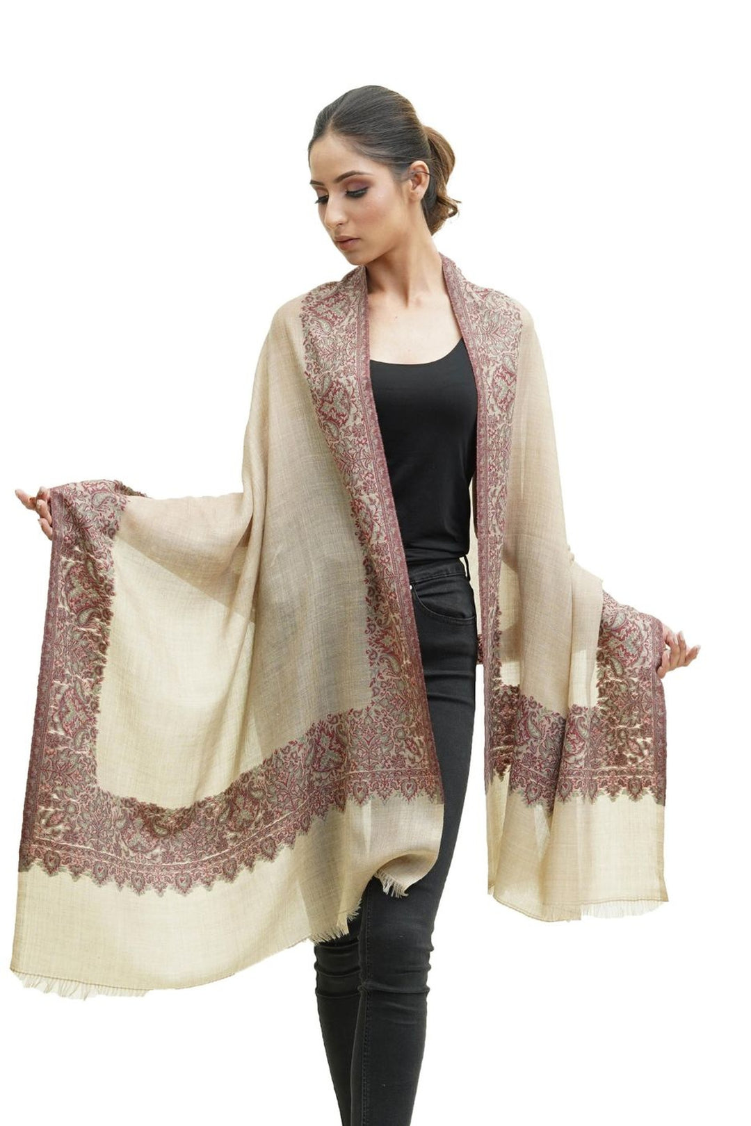 Kani Border Design Women's Stole