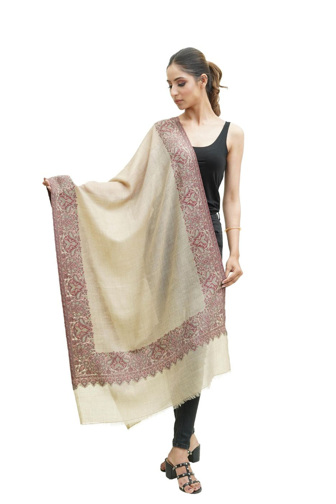 Kani Border Design Women's Stole