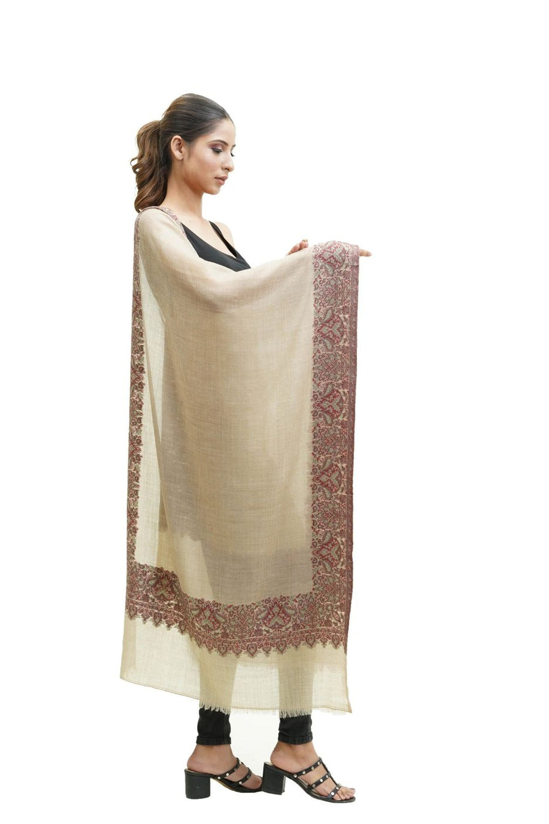 Kani Border Design Women's Stole