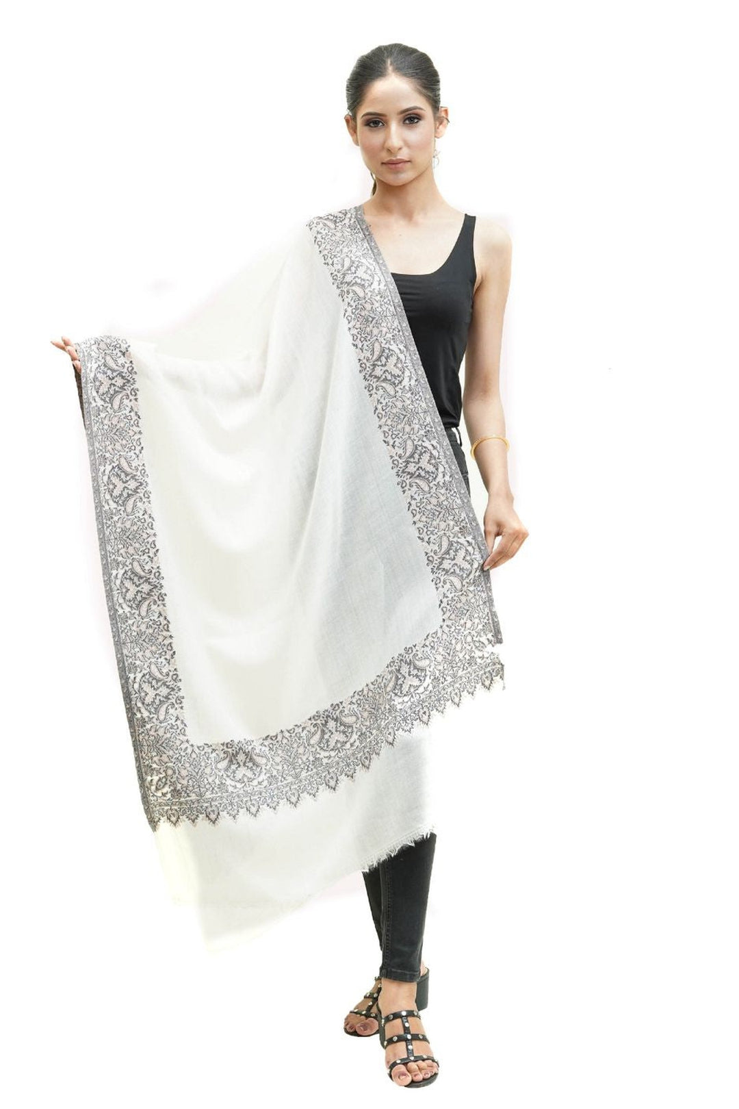 Kani Border Design Women's Stole