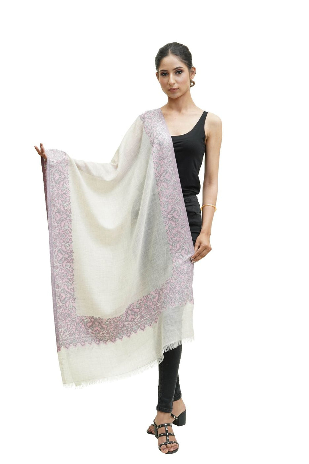 Kani Border Design Women's Stole
