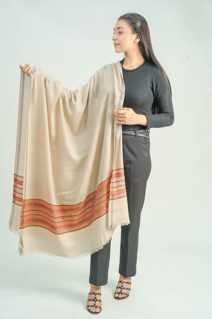 Woven Border Design (Two Colour) Women's Shawl