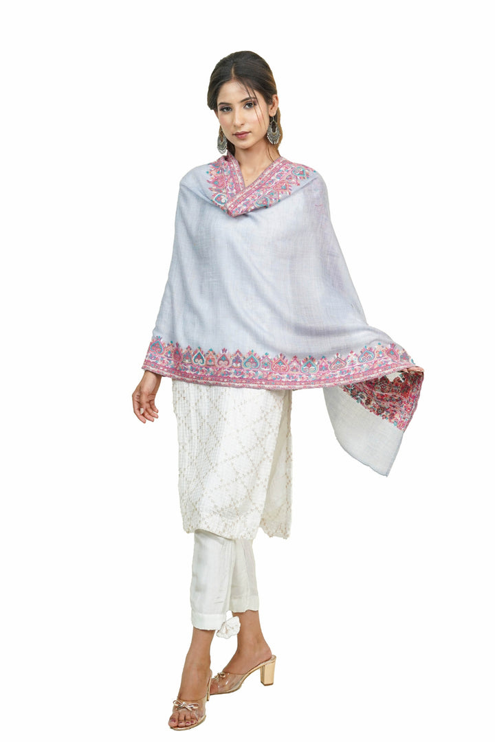 Beige  Kani Border Women's Stole
