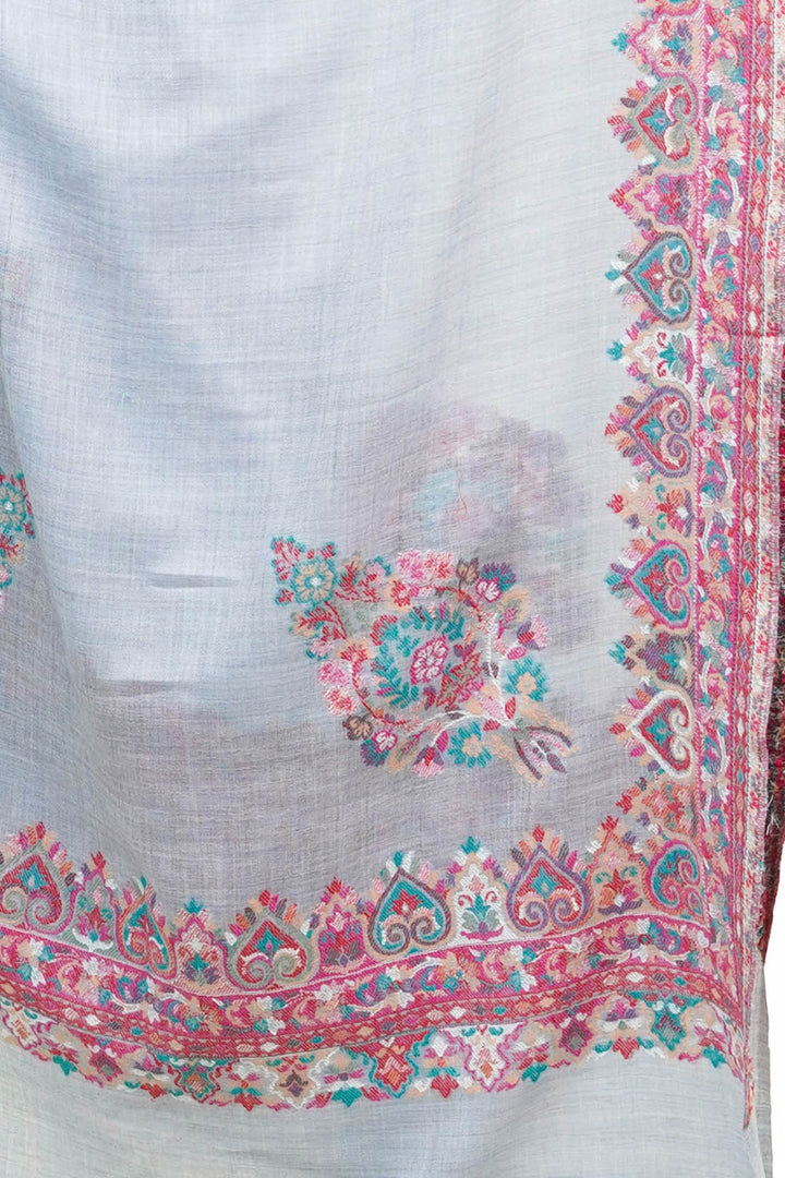 Beige  Kani Border Women's Stole