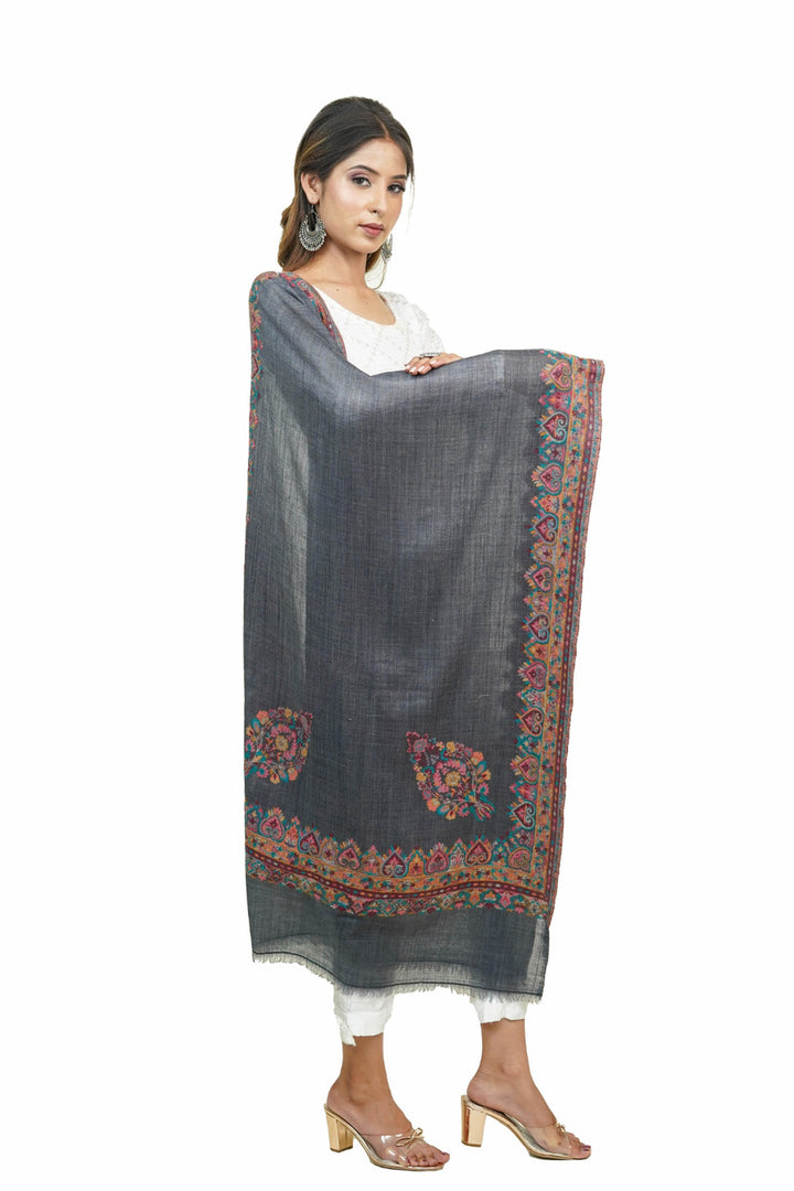 Beige  Kani Border Women's Stole