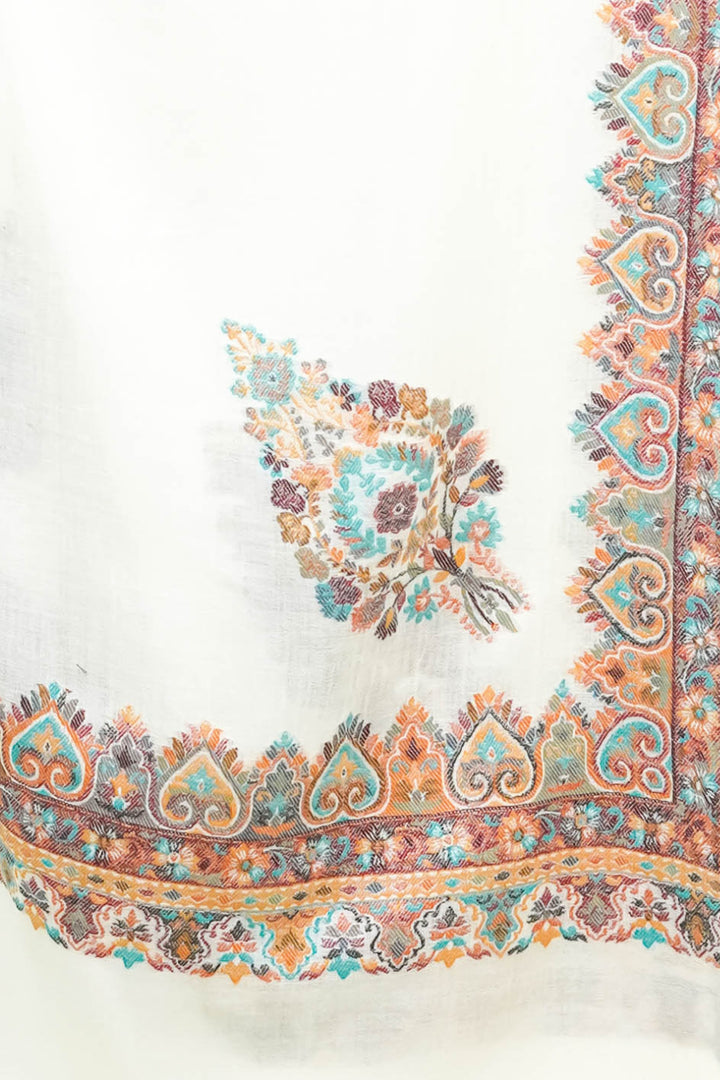 Beige  Kani Border Women's Stole