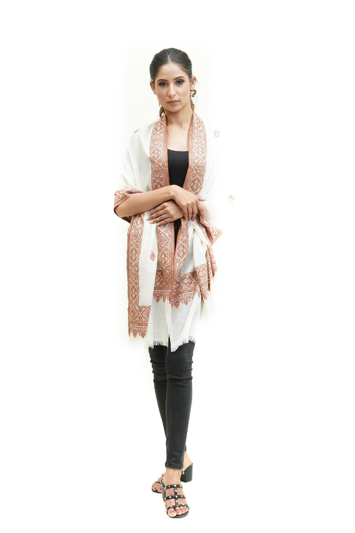 Kani Border And Booti Design Women's Stole