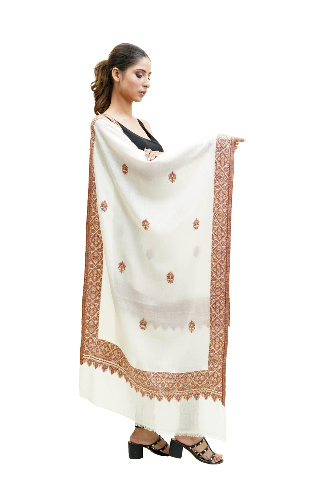 Kani Border And Booti Design Women's Stole