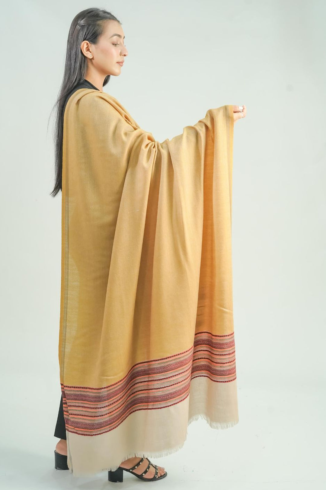 Woven Border Design (Two Colour) Women's Shawl