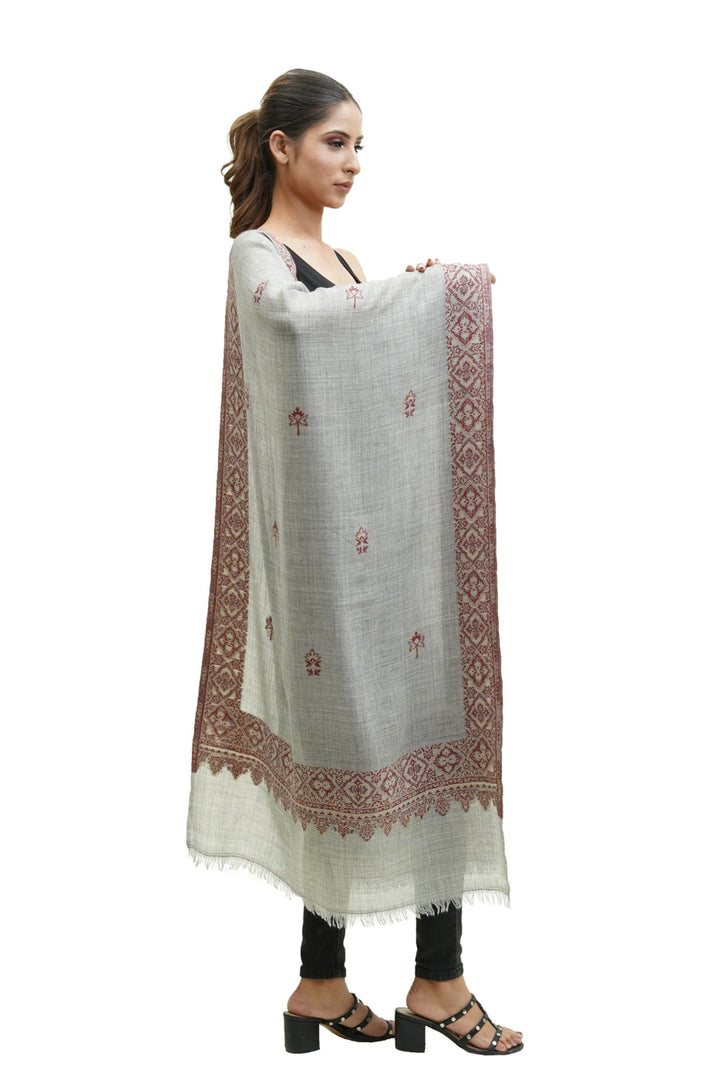 Kani Border And Booti Design Women's Stole