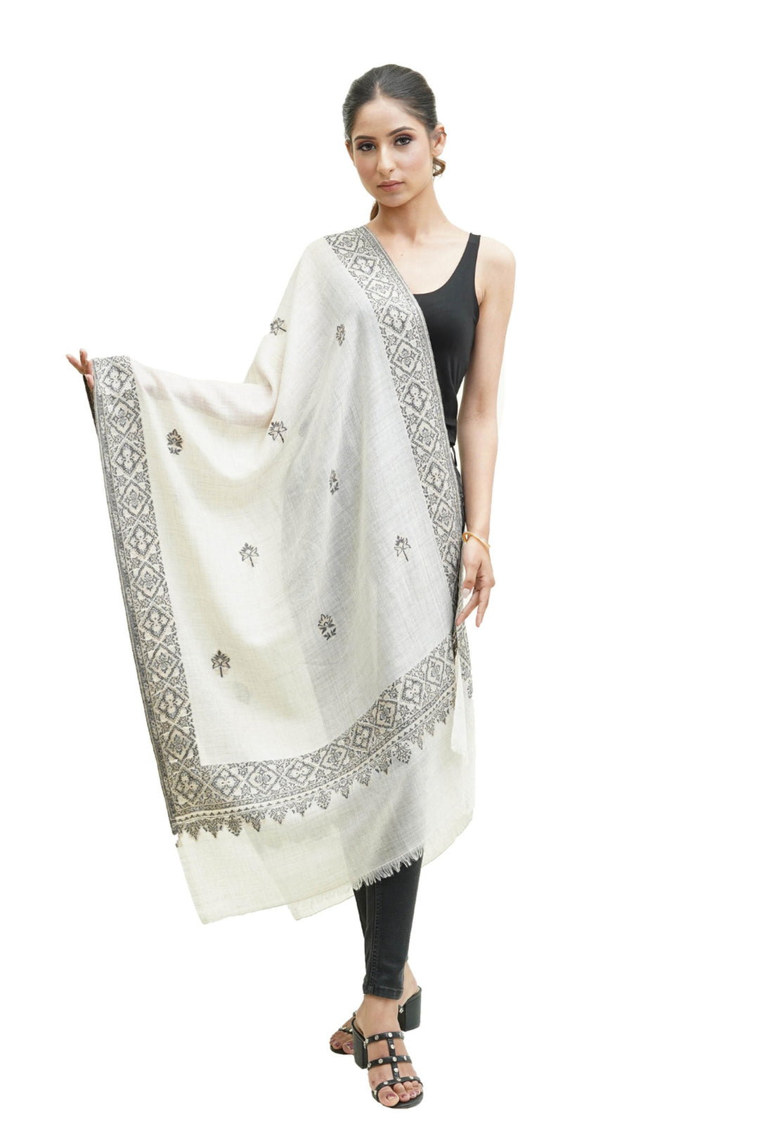 Kani Border And Booti Design Women's Stole
