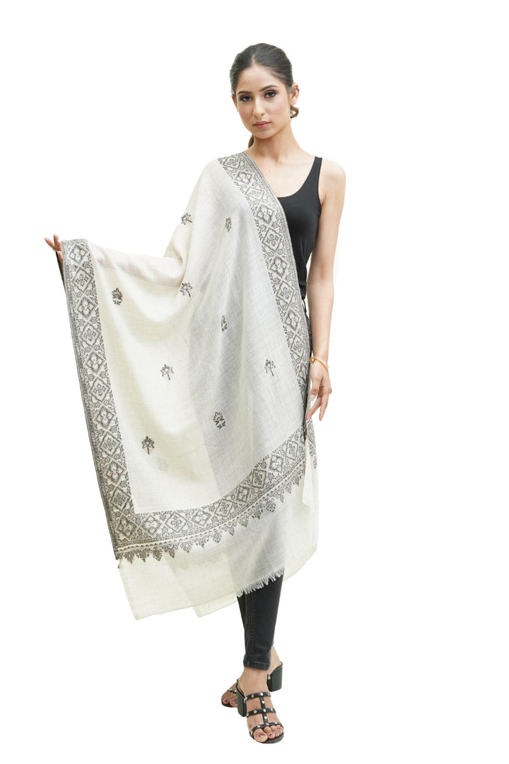 Kani Border And Booti Design Women's Stole