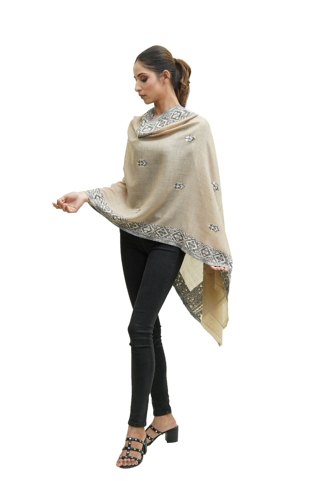 Kani Border And Booti Design Women's Stole