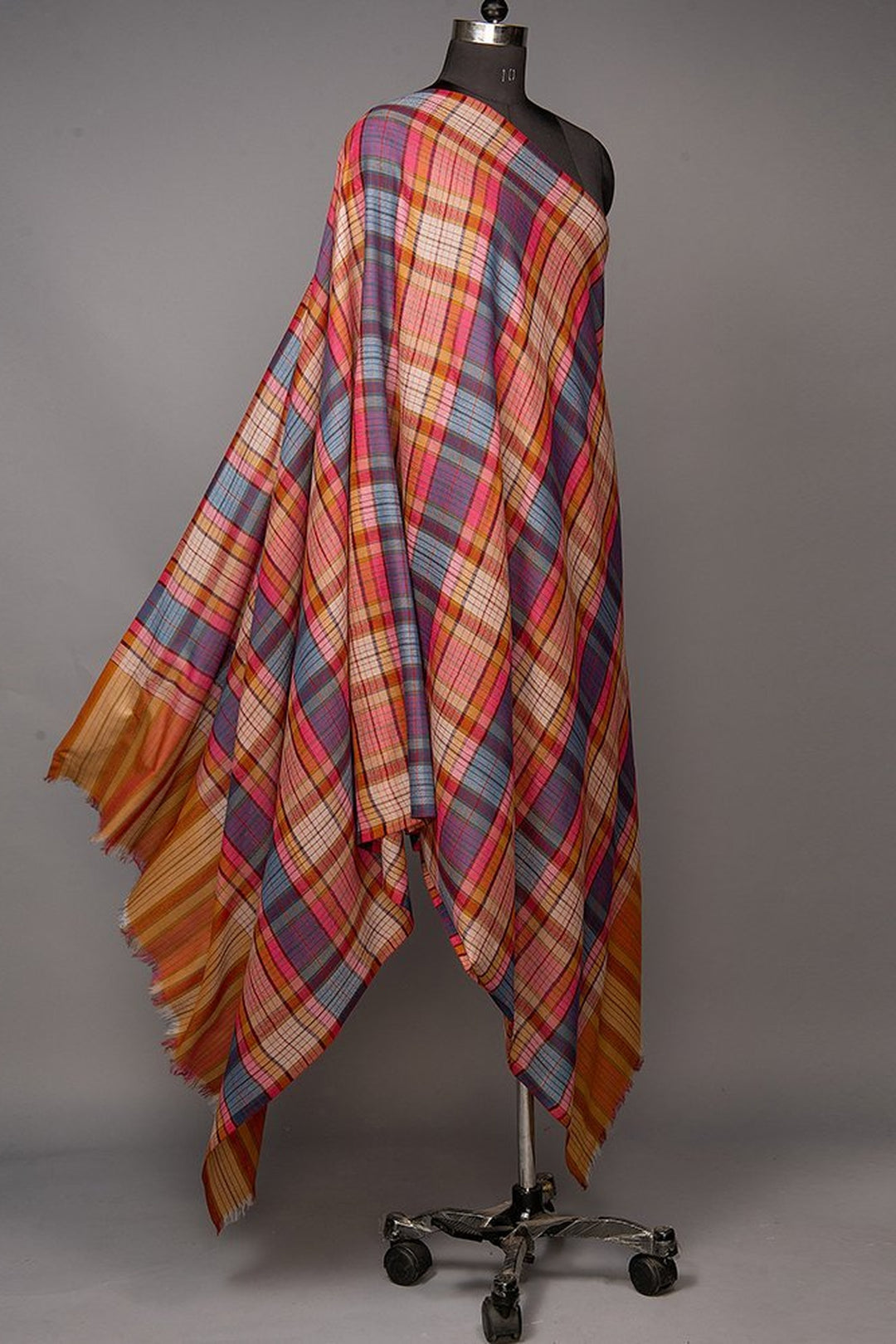 Multicoloured Reversible Check Shawl