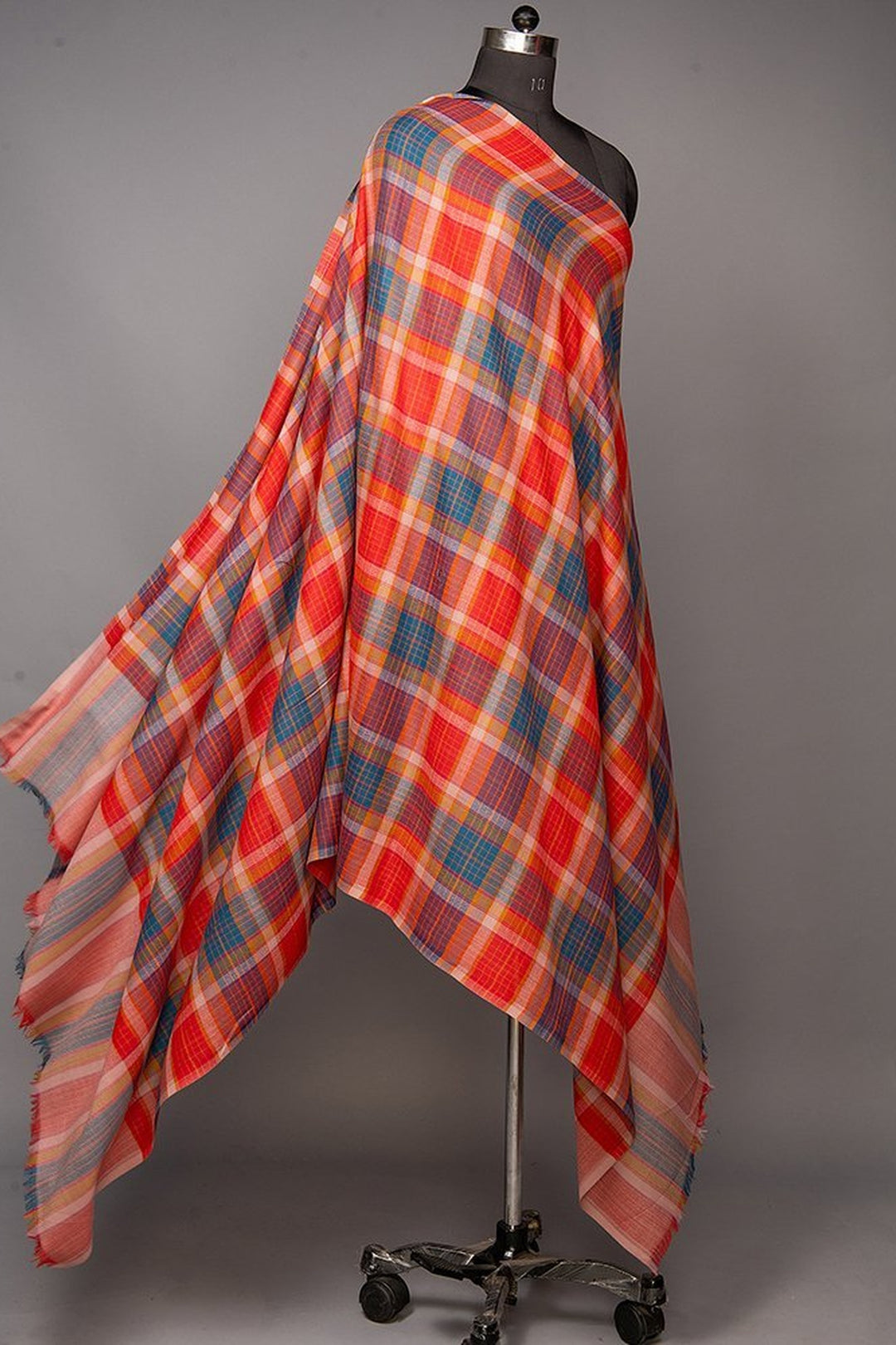 Multicoloured Reversible Check Shawl
