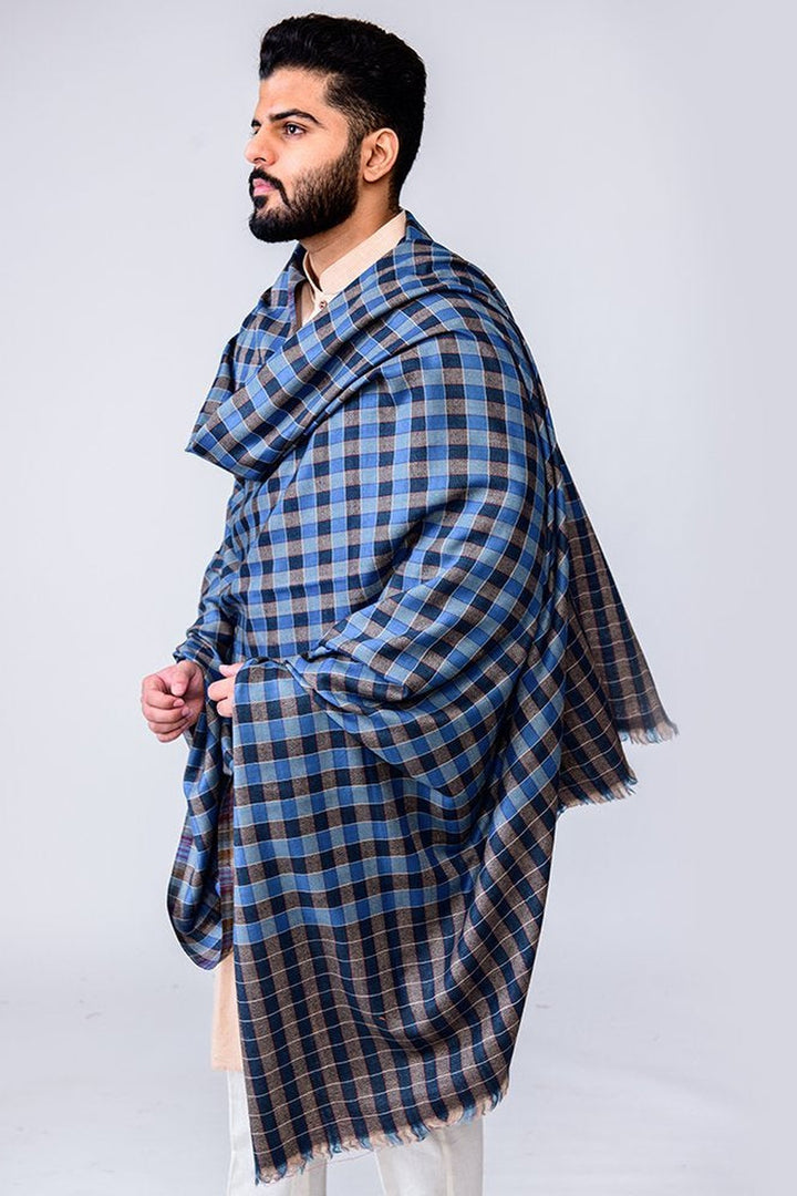 Reversible Gents Shawl In Fine Merino Wool