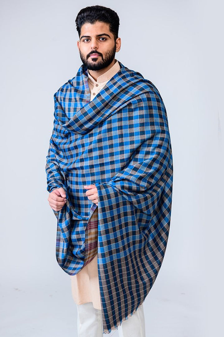 Reversible Gents Shawl In Fine Merino Wool
