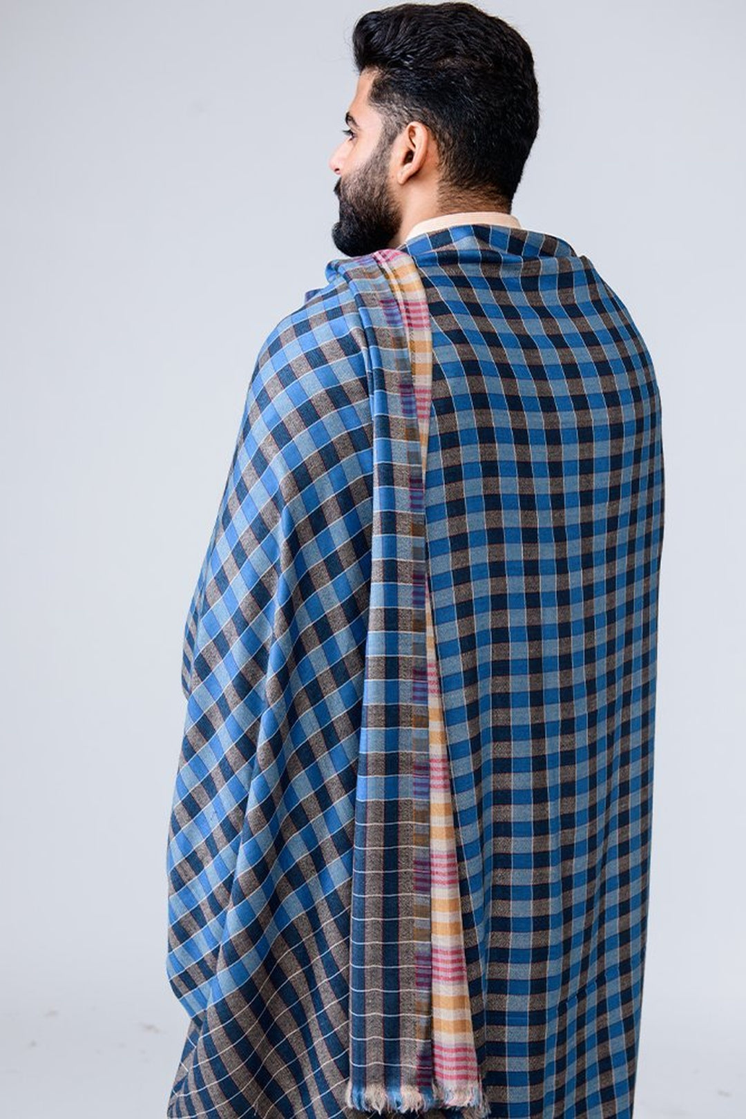 Reversible Gents Shawl In Fine Merino Wool