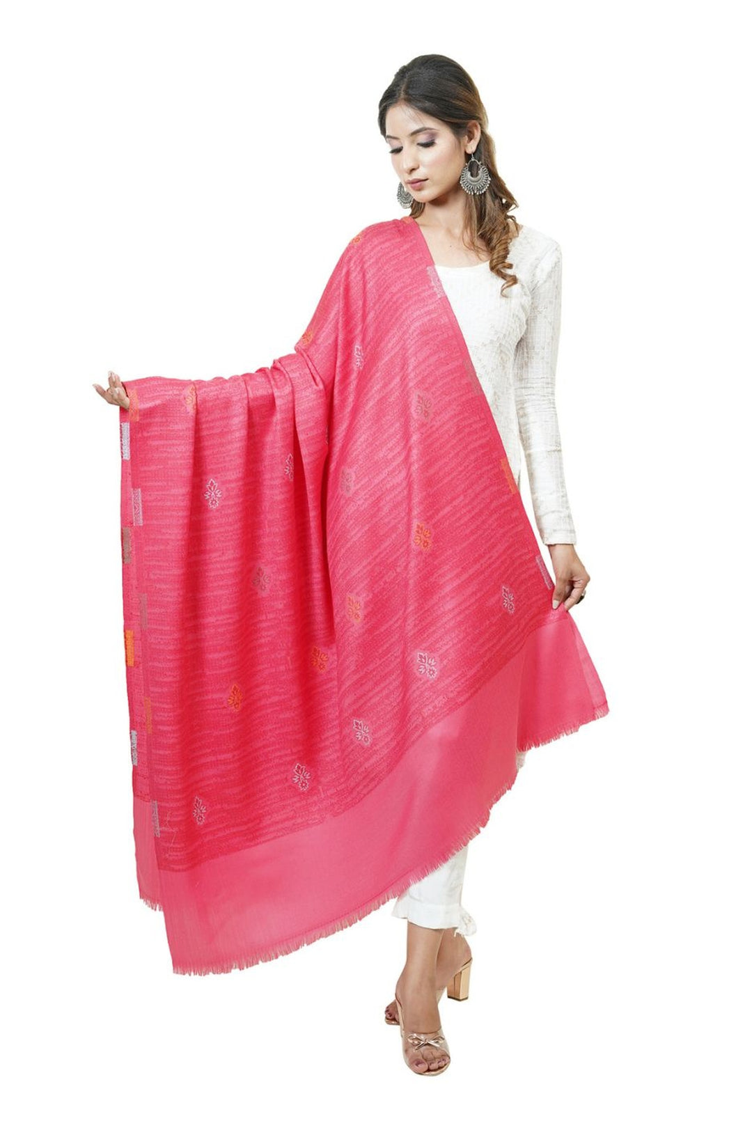 Woven Women's  Shawl With Booti Design