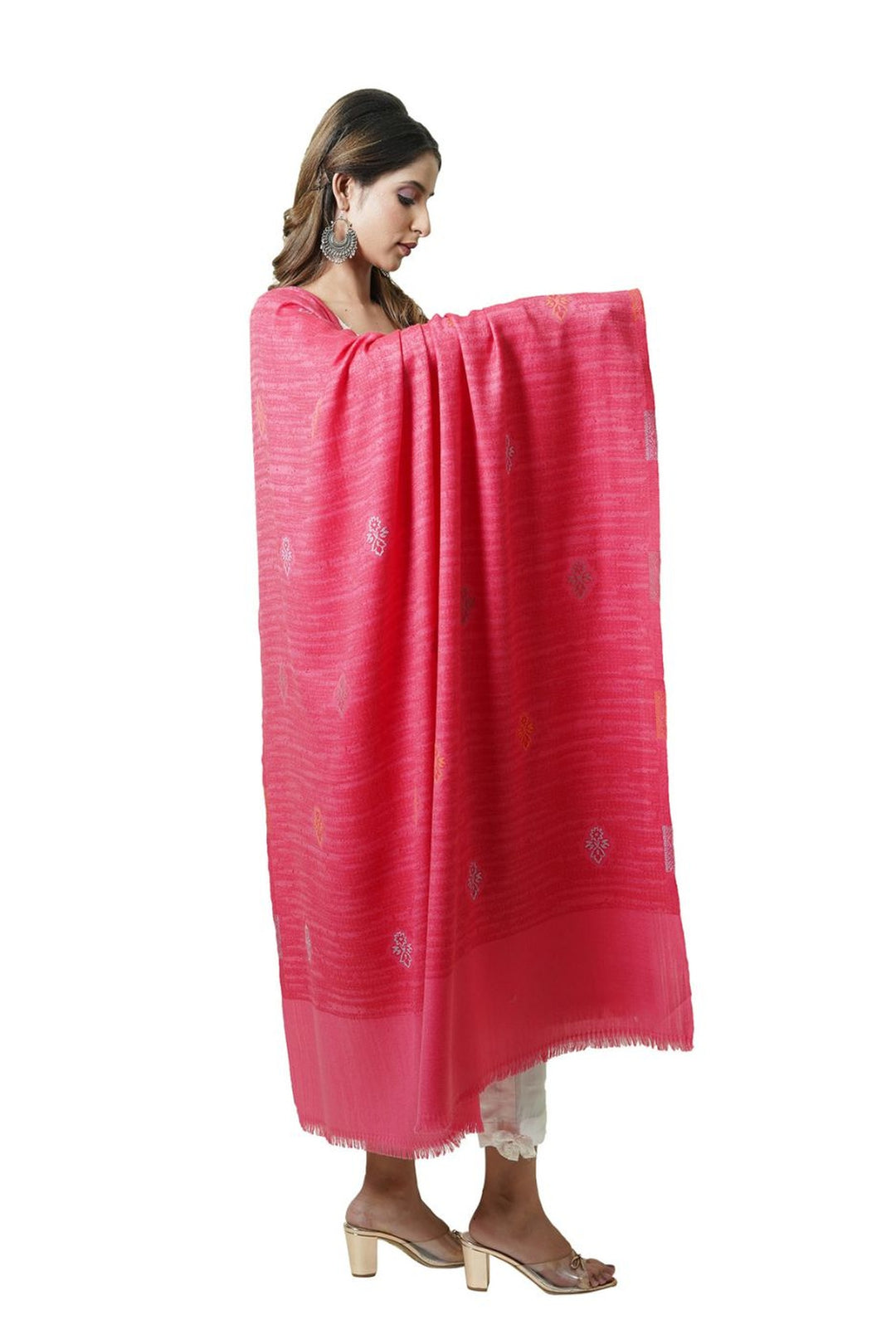 Woven Women's  Shawl With Booti Design