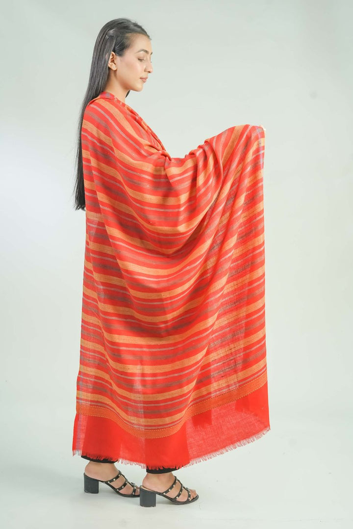 Woven Stripe Pattern Women's Shawl