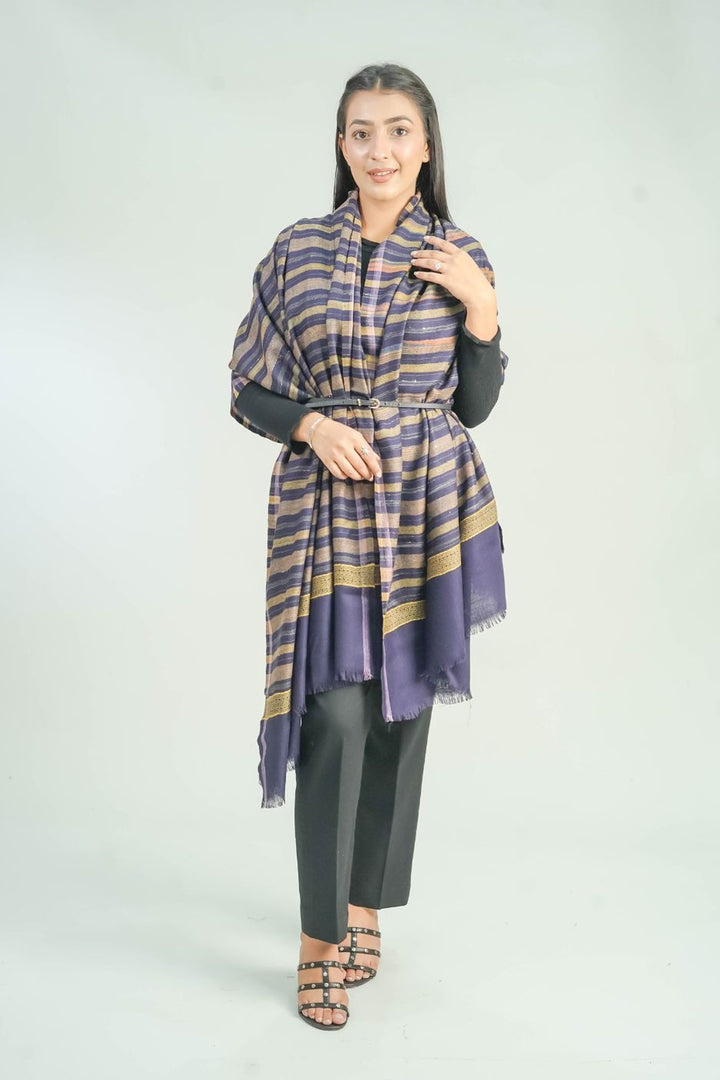 Woven Stripe Pattern Women's Shawl