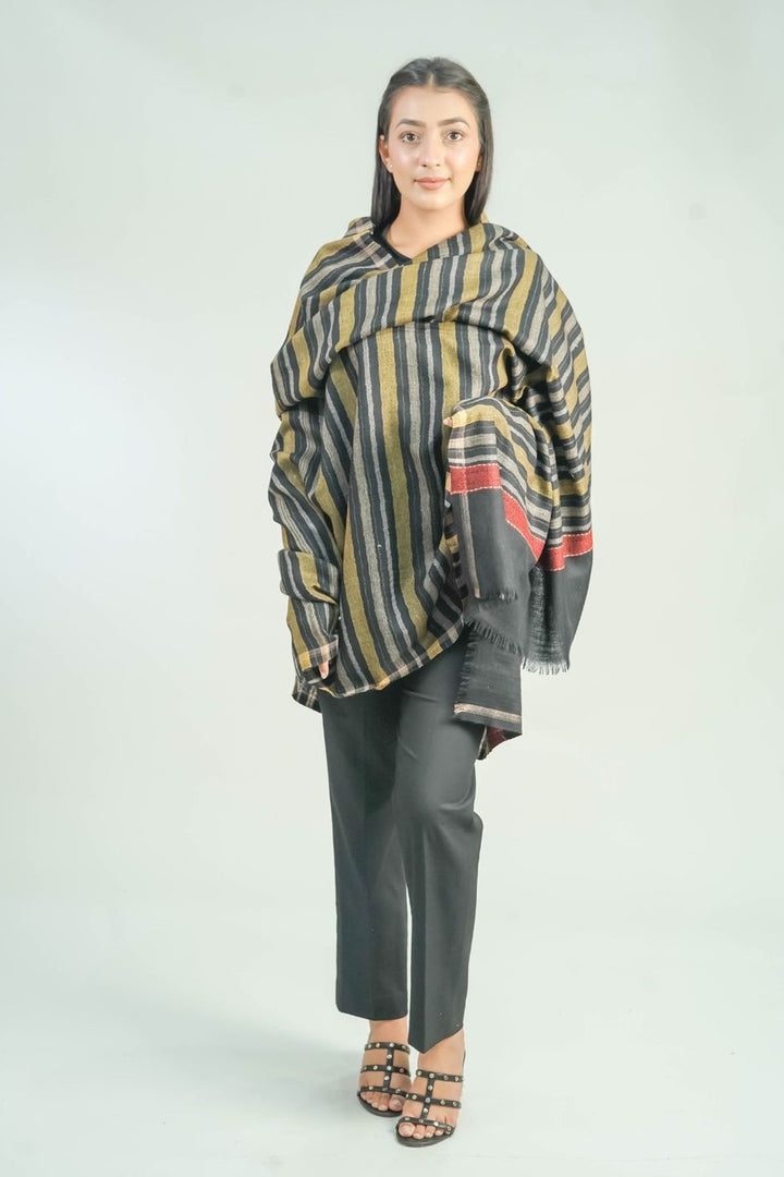 Woven Stripe Pattern Women's Shawl