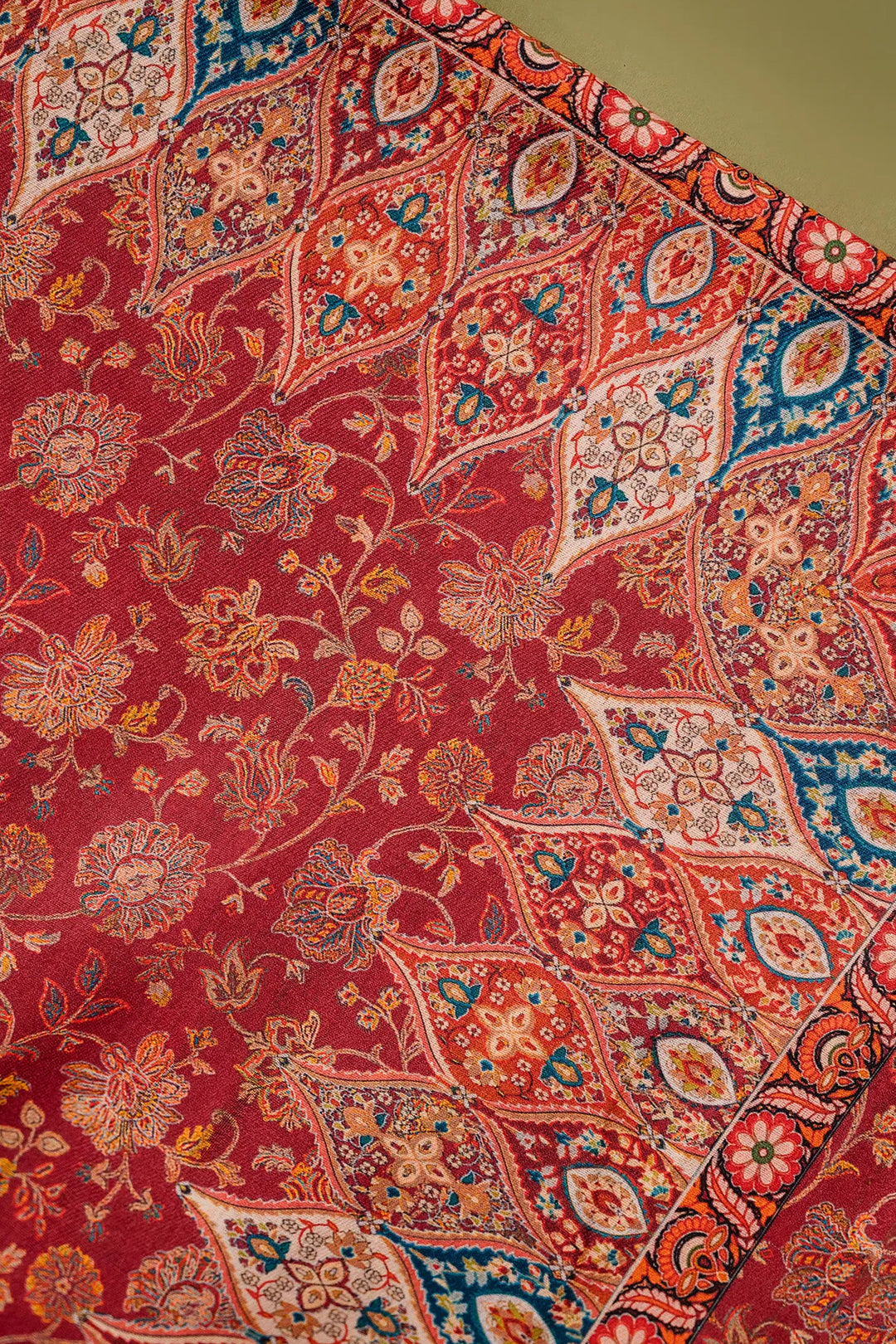 Floral Panel Style Unstitched Suit With Reversible Dupatta