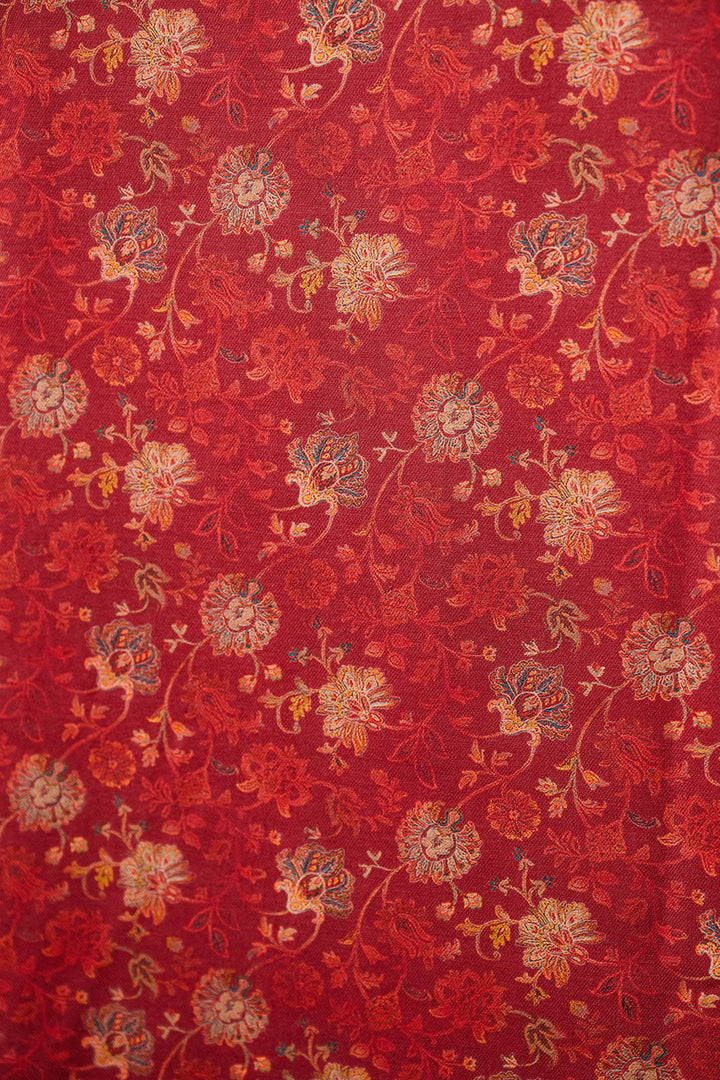 Floral Panel Style Unstitched Suit With Reversible Dupatta