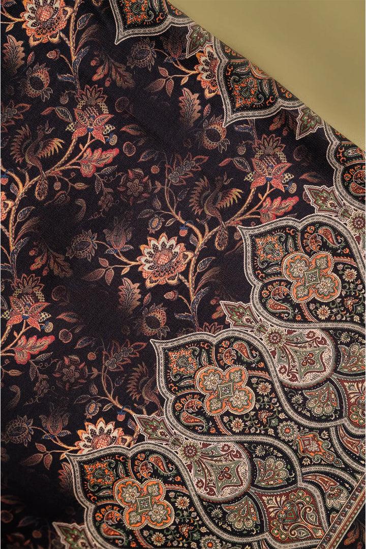 Traditional Pallu Unstitched Suit With Reversible Dupatta