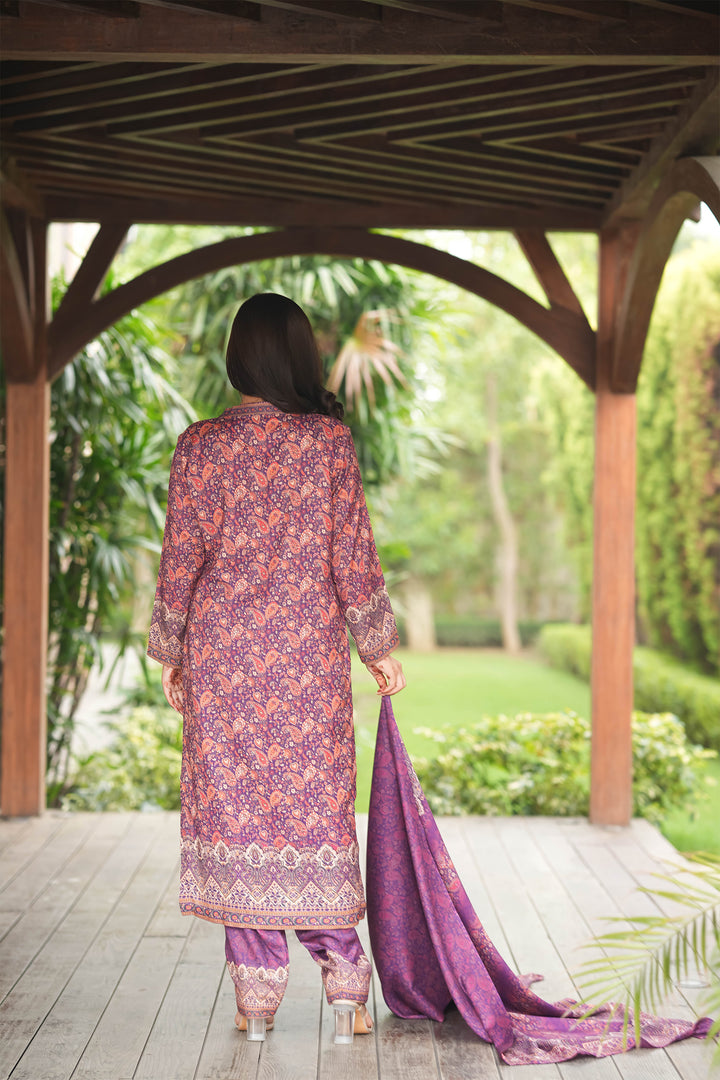 Panel Style Unstitched Suit With Reversible Dupatta