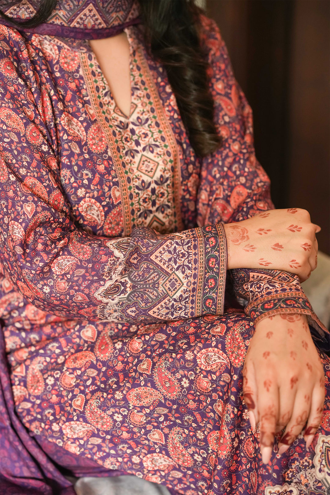 Panel Style Unstitched Suit With Reversible Dupatta