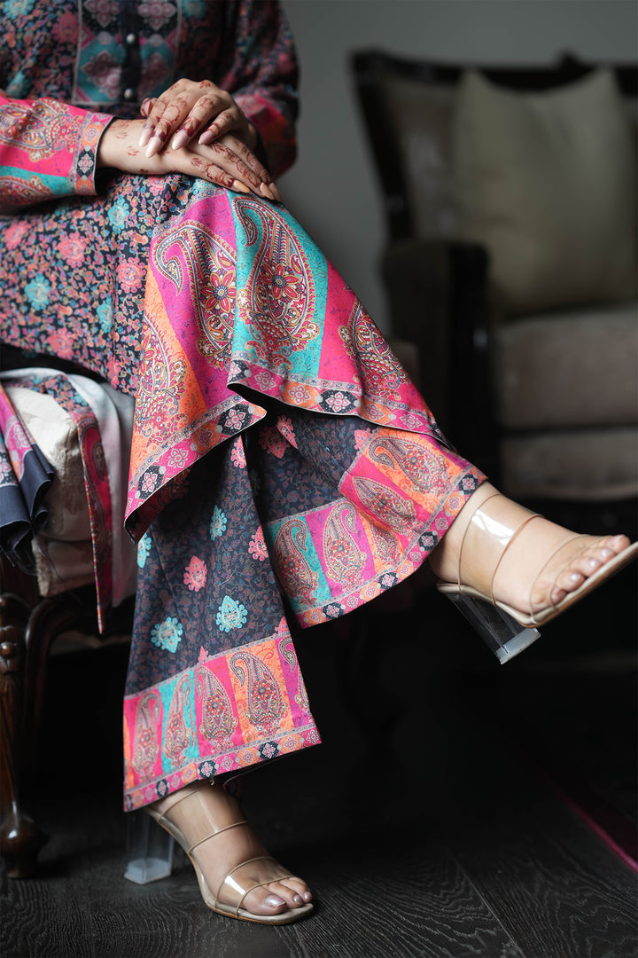 All Over Buti Style Unstitched Suit With Reversible Dupatta