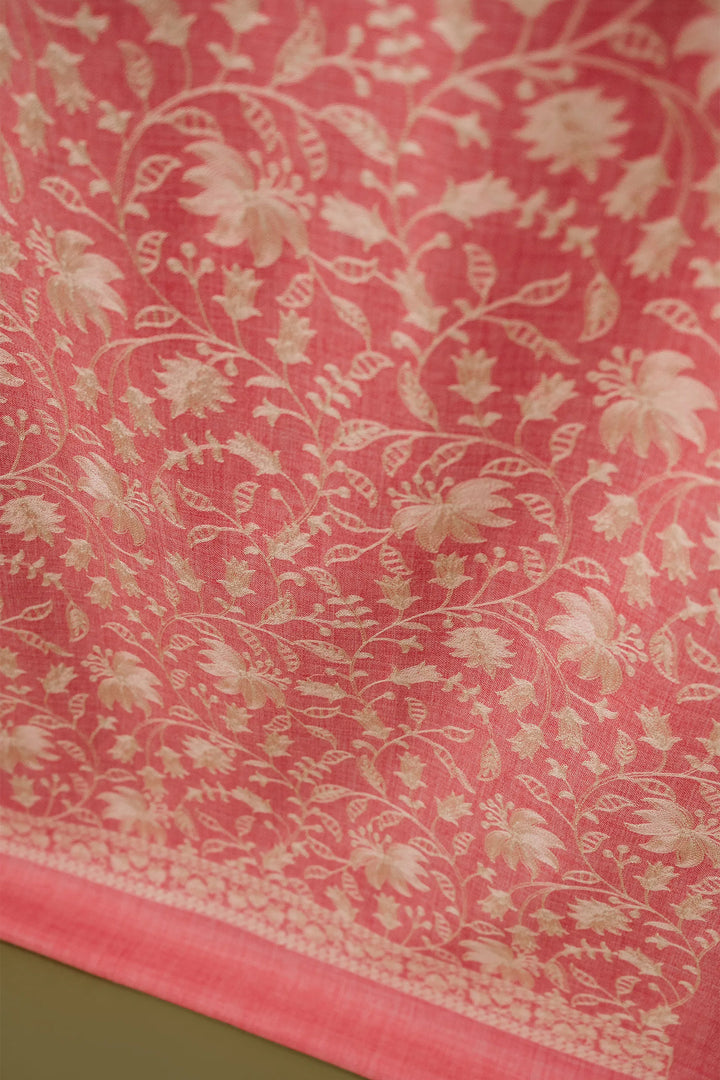 Priyanka Jaal Embroidered Unstitched Suit With Jaal Dupatta