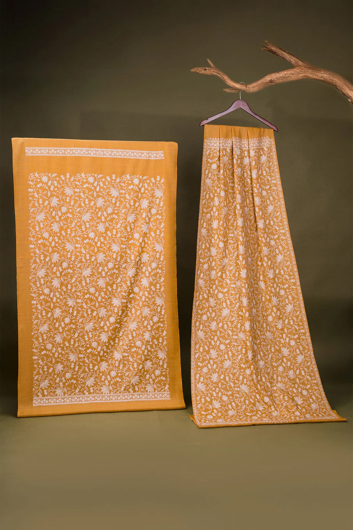 Priyanka Jaal Embroidered Unstitched Suit With Jaal Dupatta