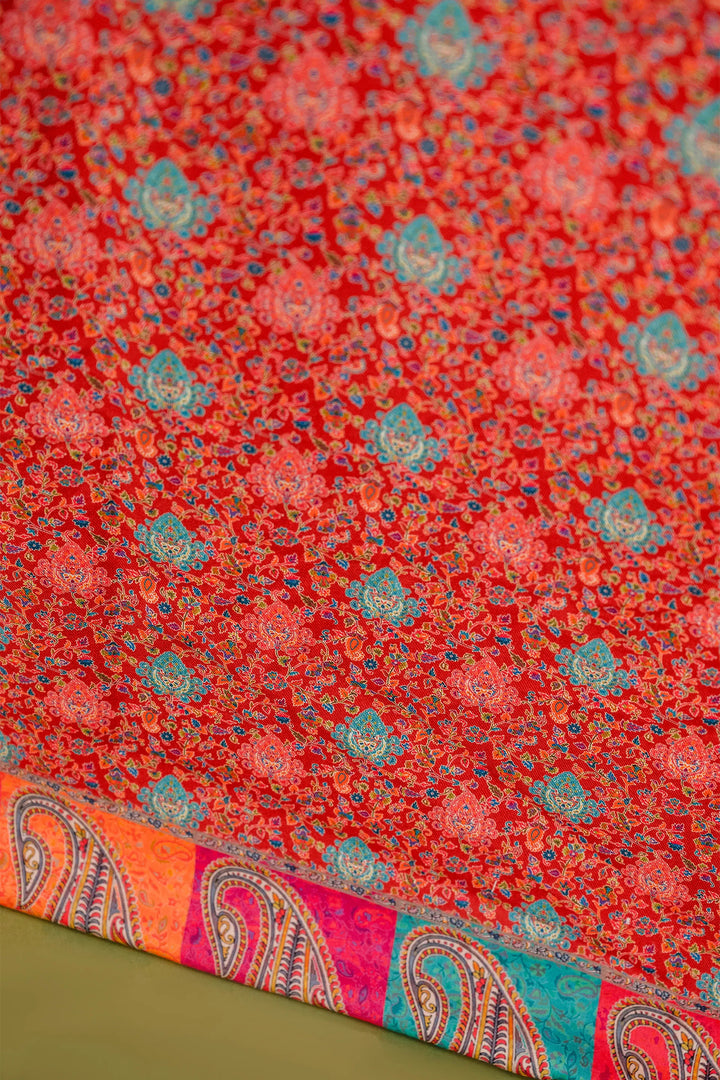 All Over Buti Style Unstitched Suit With Reversible Dupatta