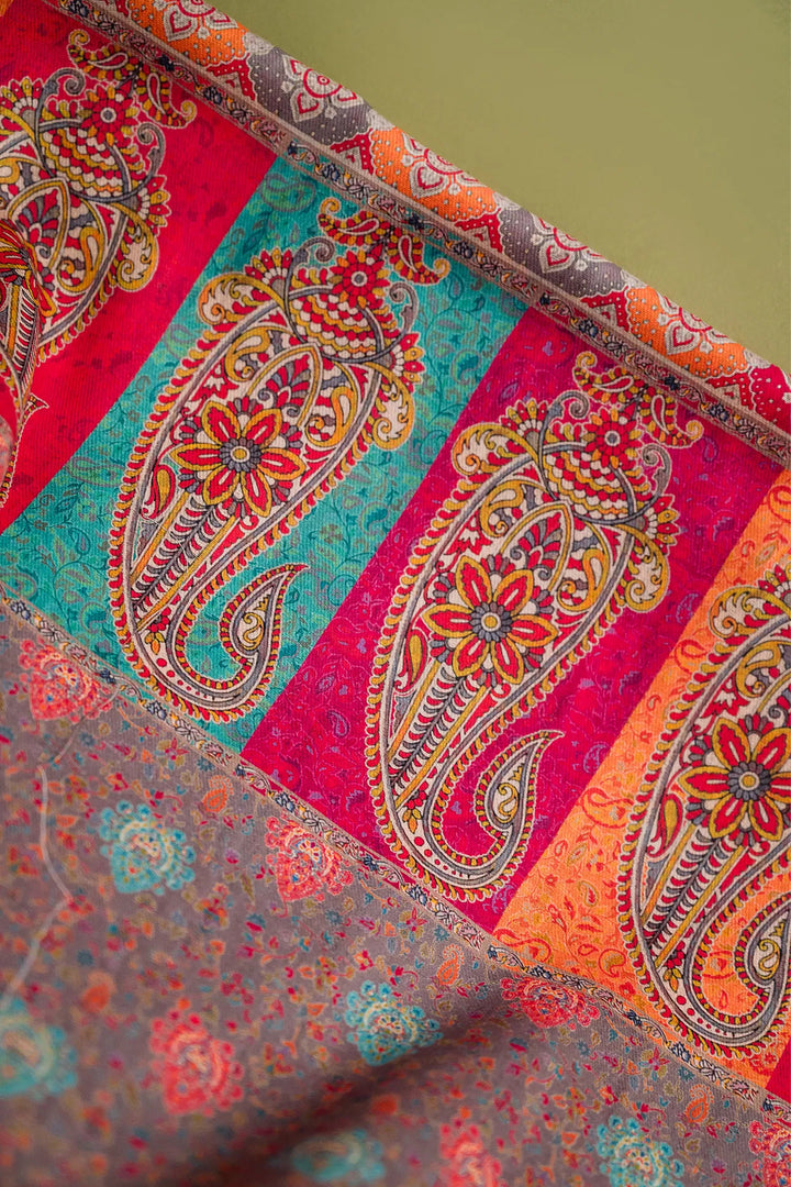 All Over Buti Style Unstitched Suit With Reversible Dupatta