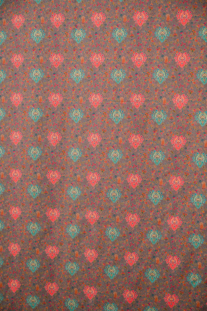 All Over Buti Style Unstitched Suit With Reversible Dupatta