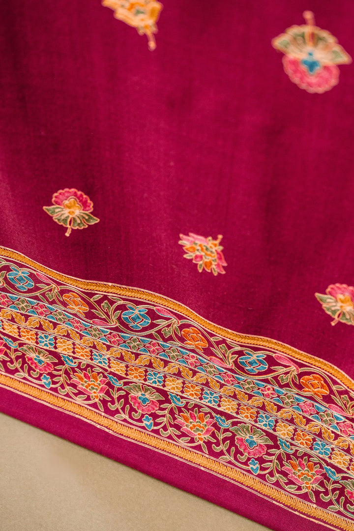 Sonam Double Bordered Unstitched Suit With Buti Dupatta