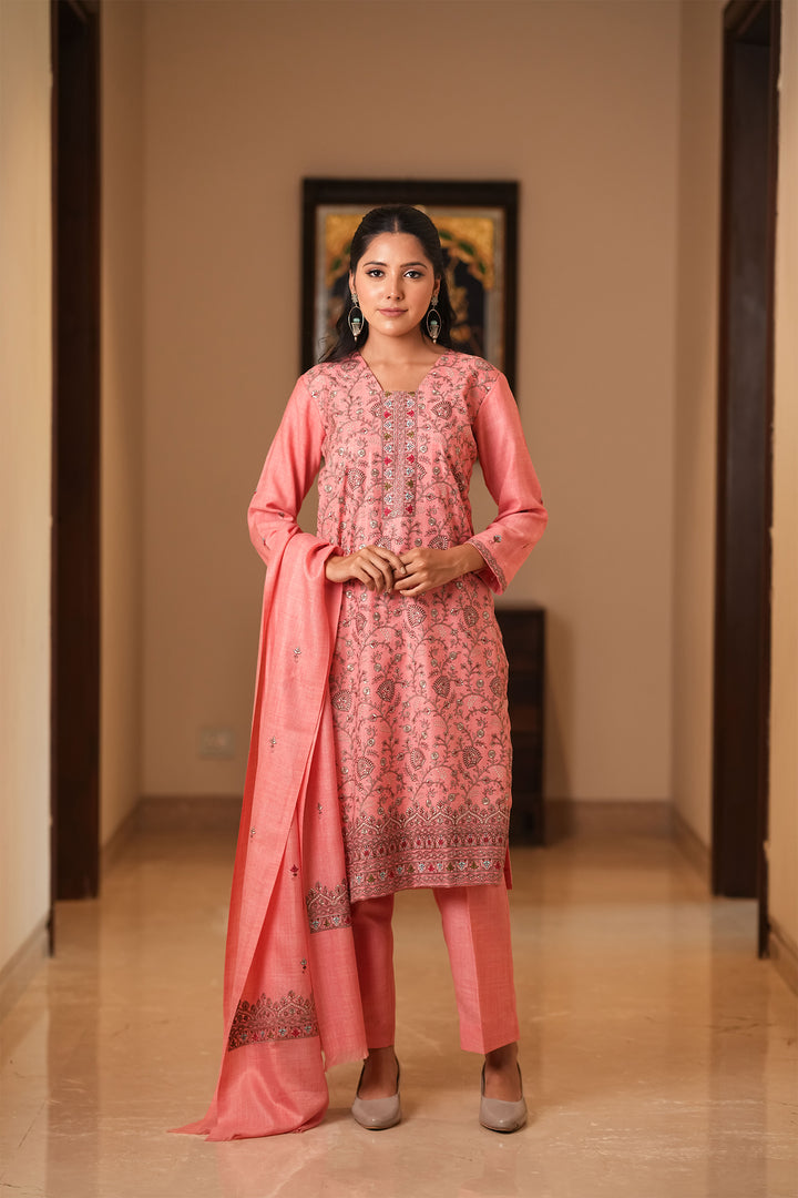 Aanya Jaal Embroidered Unstitched Suit With Zari