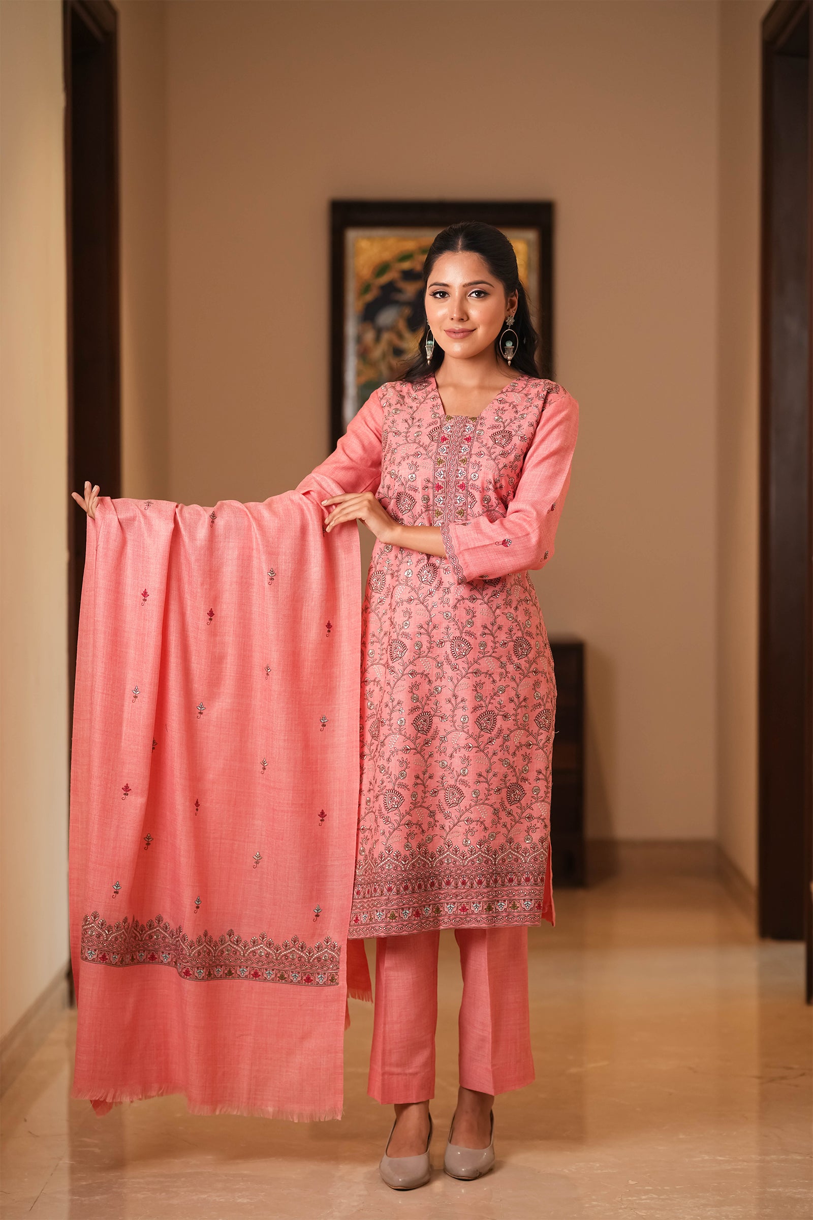 Aanya Jaal Embroidered Unstitched Suit With Zari