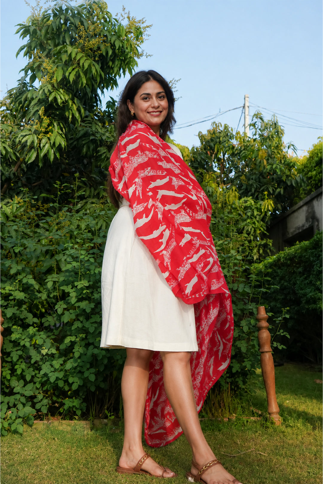 100% Cotton Alligator Print Stole