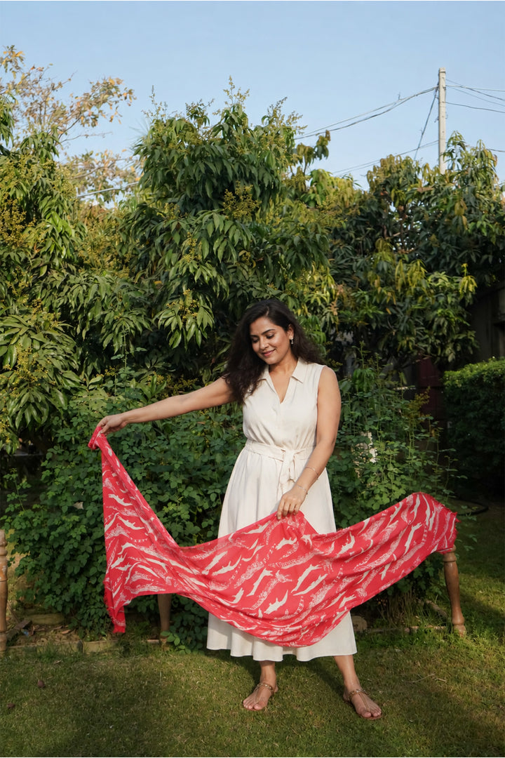 100% Cotton Alligator Print Stole