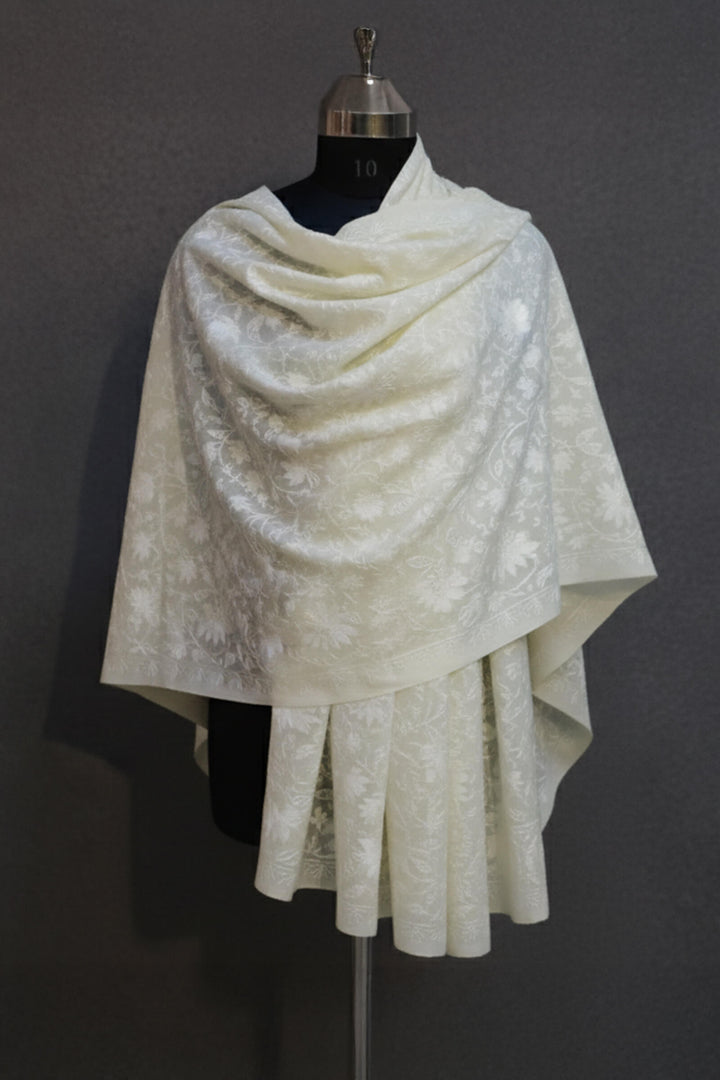 Chinar (Chain Stitch) Embroidered Jaal Stole For Women