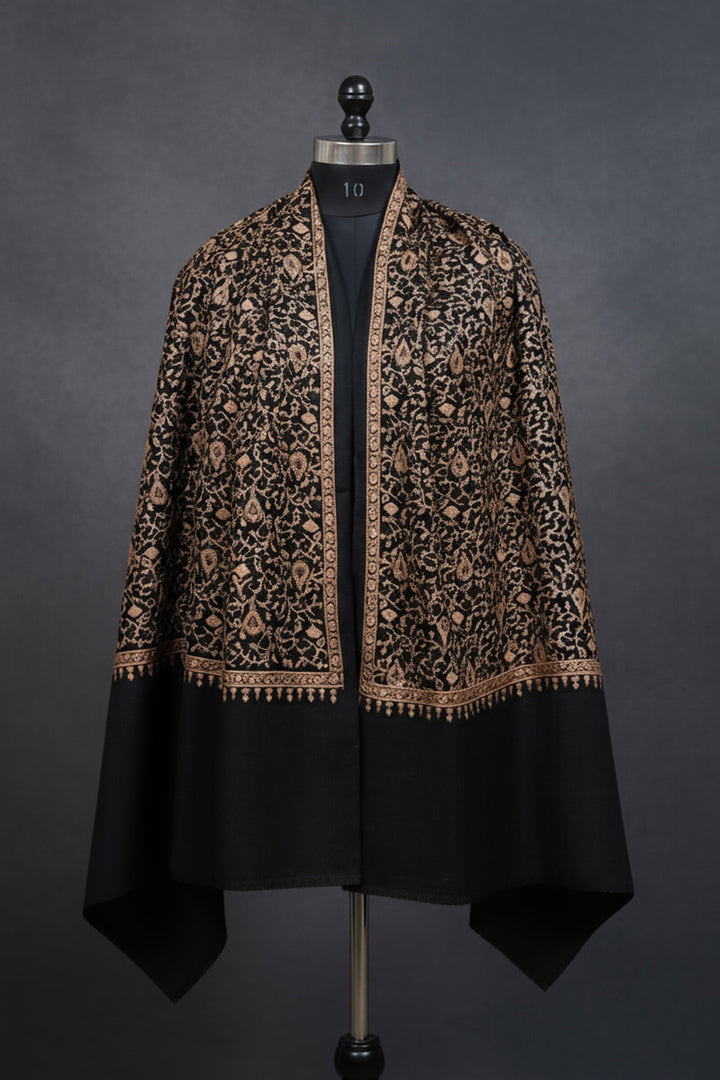 Multihaed Zari Embroidered Shawl For Women