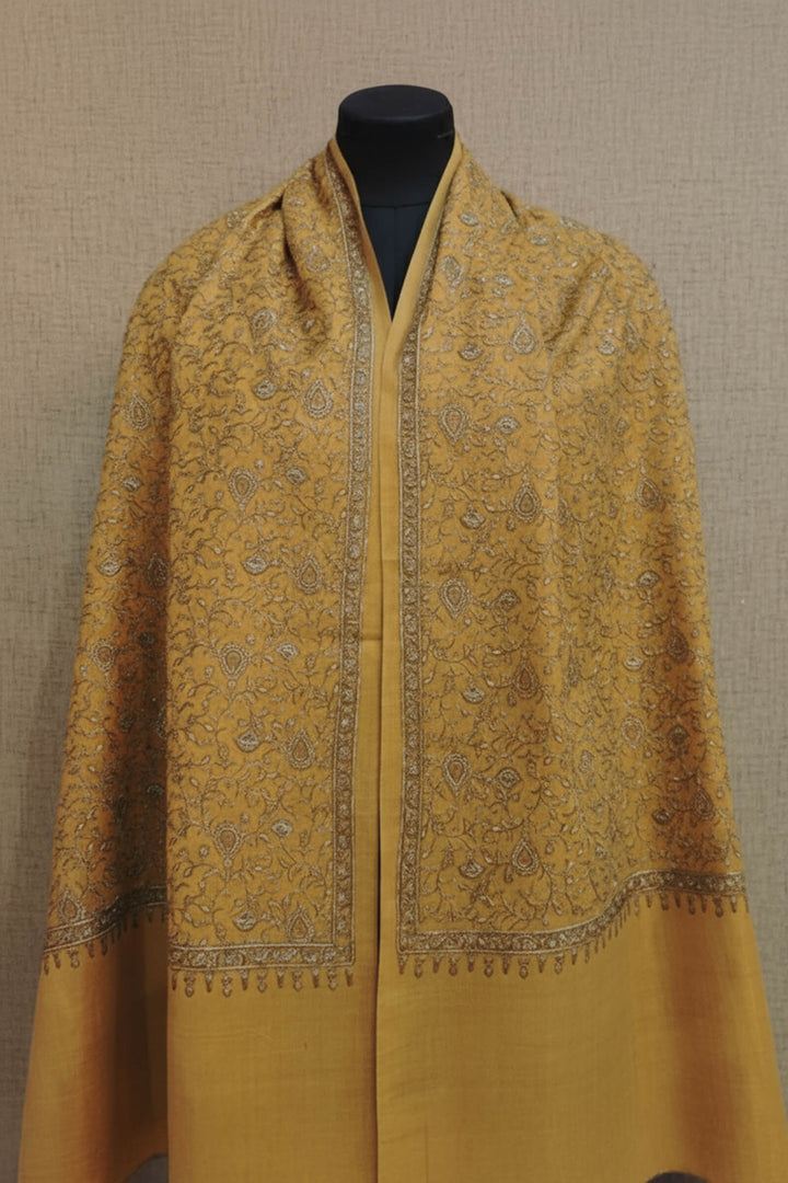 Multihaed Zari Embroidered Shawl For Women