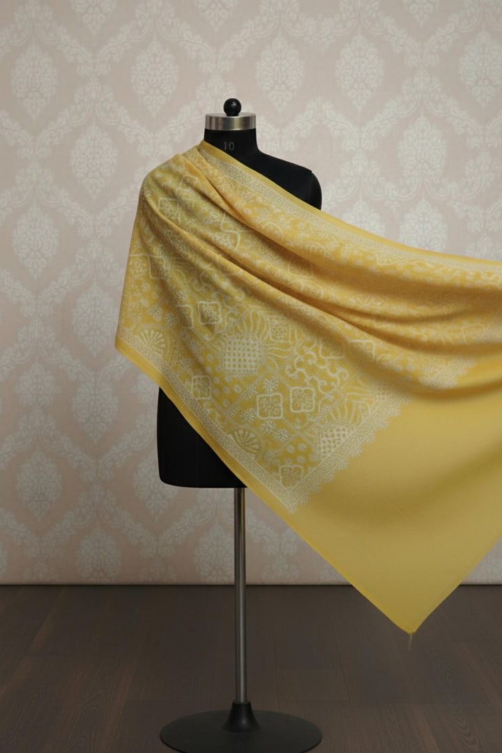 Monotone (Chatai-Style) Embroidered Shawl