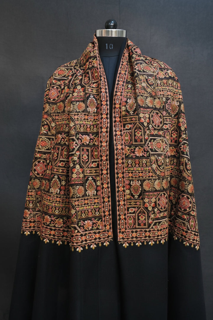 Multihead Indicate Jama Style Embroidered Shawl For Women